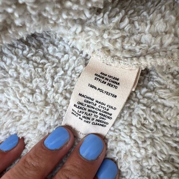 Soft Surroundings PS Sweater Hugs Beige Plush Sherpa Cardigan Jacket - Picture 2 of 8